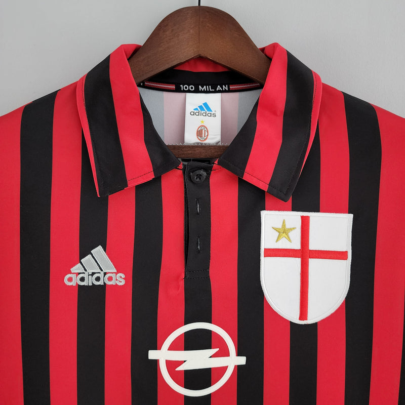 Camisa Manga Longa Milan 1999/2000 Adidas - Preto e Vermelho