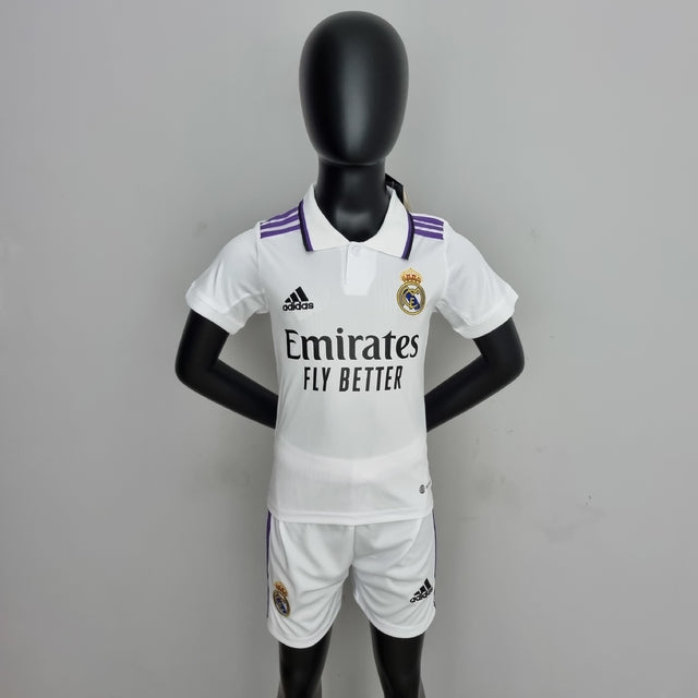 Kit Infantil Real Madrid 22/23 Adidas - Branco