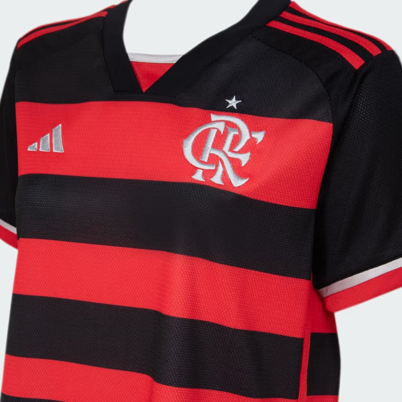 Camisa Flamengo Feminina I 24/25 - Adidas - Vermelho e Preto